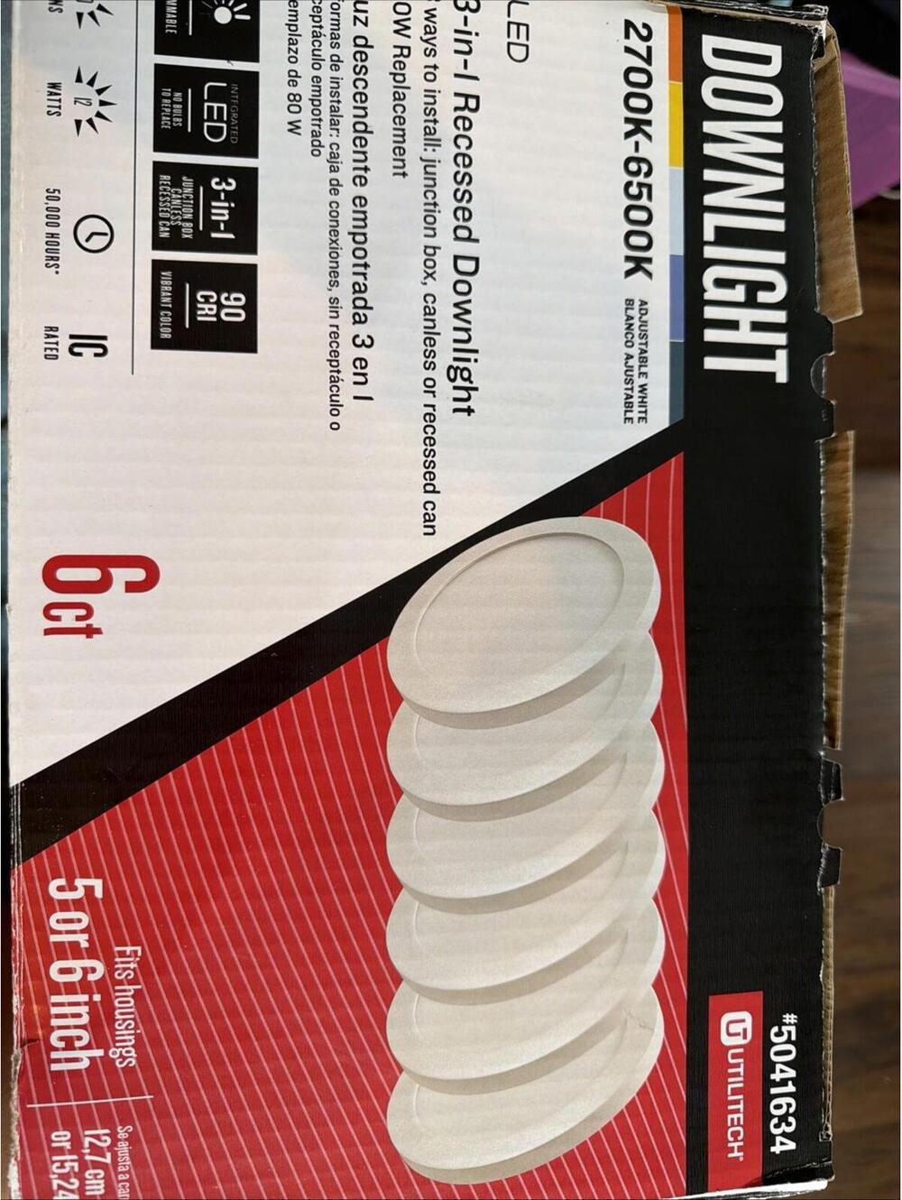 LED Recessed Downlight 5/6 Inch 30W 2700K-6500K 3-in-1 Adjustable (5 Pack New)